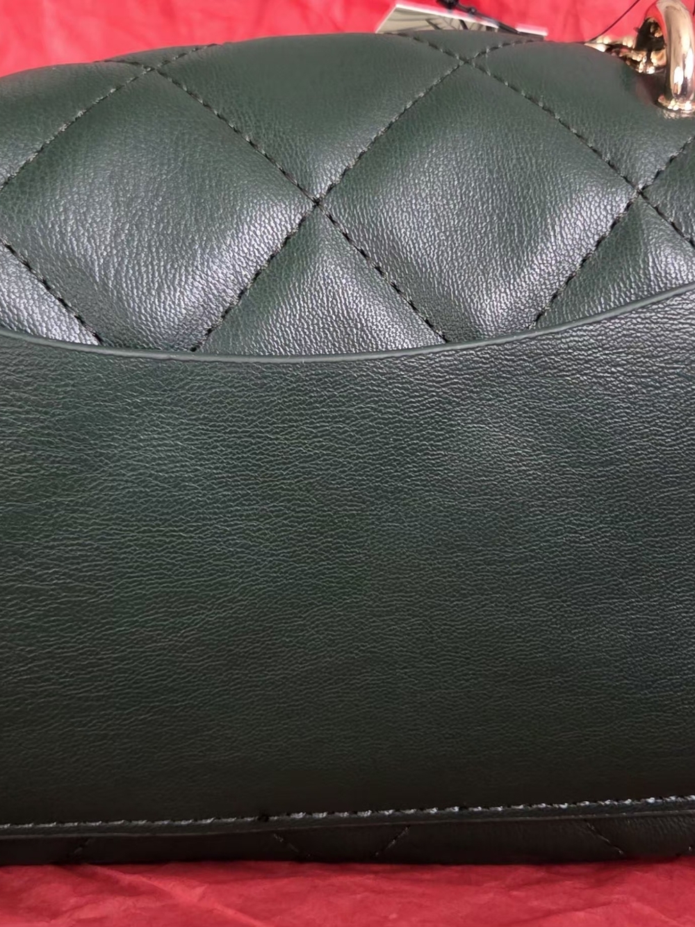 Badgley Mischka Dark Green Crossbody Bag with Pearl Handle - Picture 4 of 6